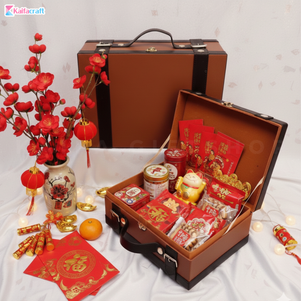 Giftbox Hampers | Packaging Model Koper Unik Warna Coklat | Box Packaging Hampers Natal & Imlek