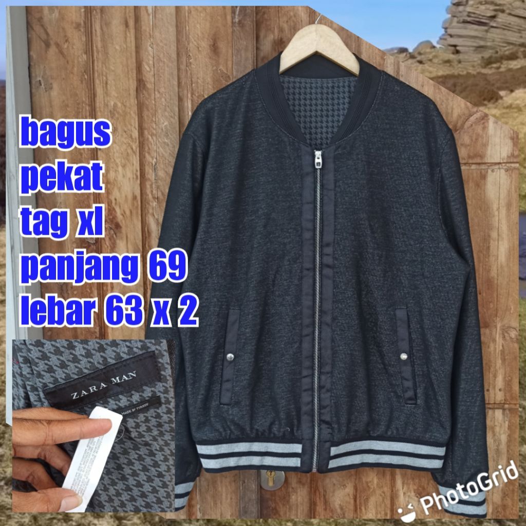 jaket work kerja casual bomber zara man xl