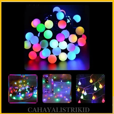 CRYSTAL LAMPU NATAL HIAS / LAMPU TUMBLR LED RAINBOW MOTIF BOLA CRYSTAL/ LAMPU NATAL RAINBOW