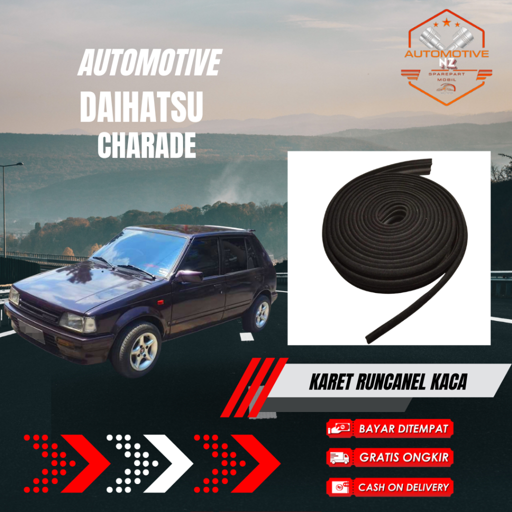 Karet Runchannel Kaca Depan Belakang Daihatsu Charade | Karet Rel Kaca Pintu Mobil | Seal Karet Jalu