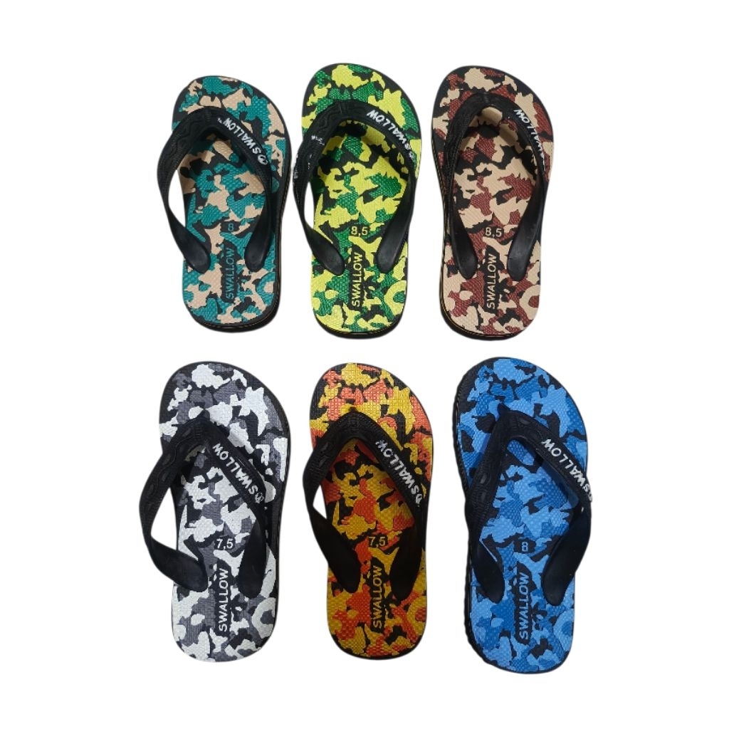 sendal sandal jepit anak swallow swalow army loreng ori asli