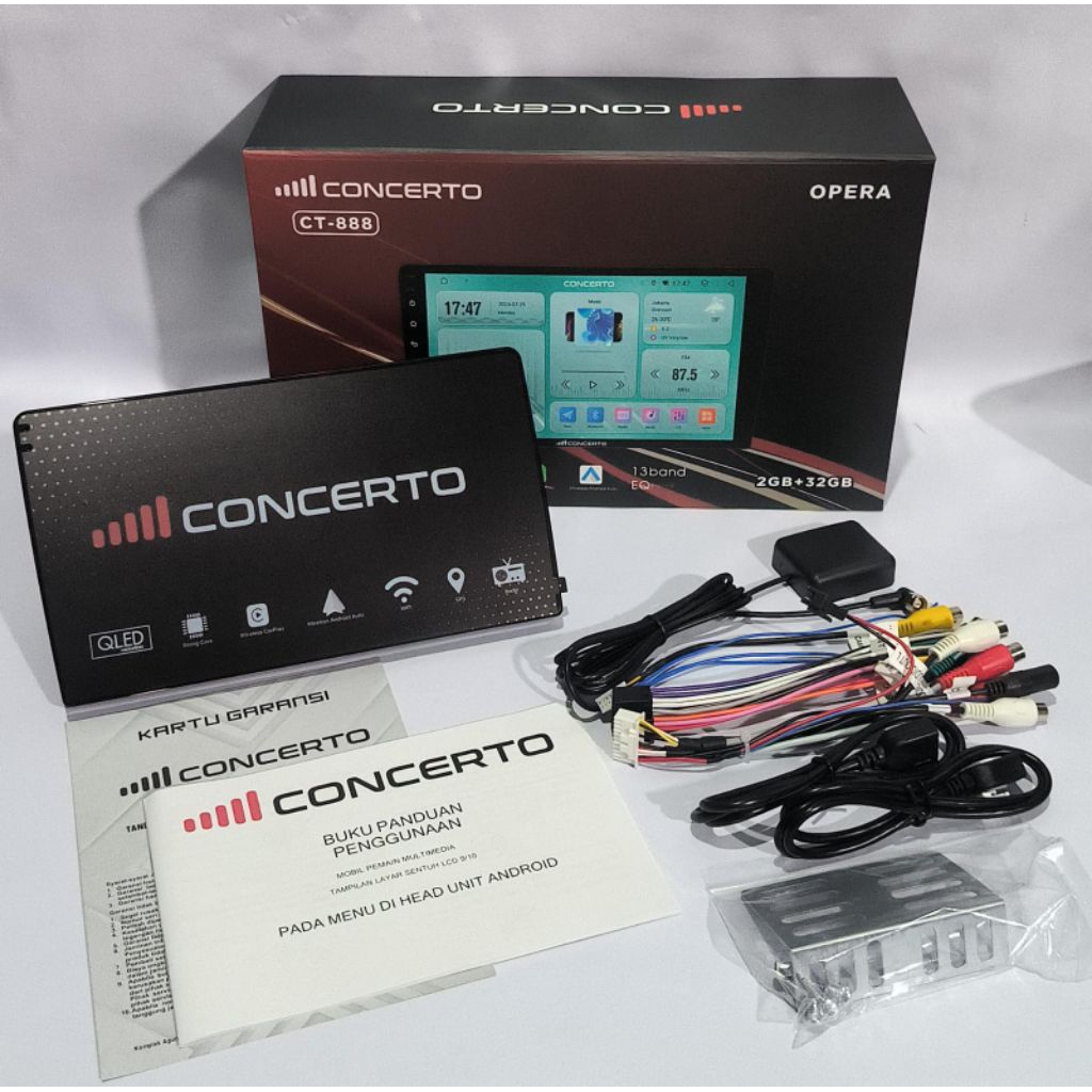 HU Android Concerto Opera CT 888 Ukuran 9 inci Ram 2+32 GB