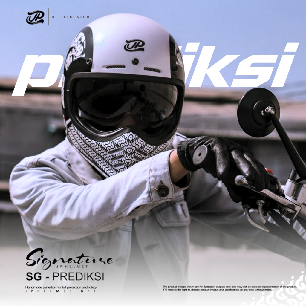 Helm Full Face Pria Wanita Retro Cakil Harian Motor Tebal Nyaman SNI DOT JP Retro Signature Prediksi