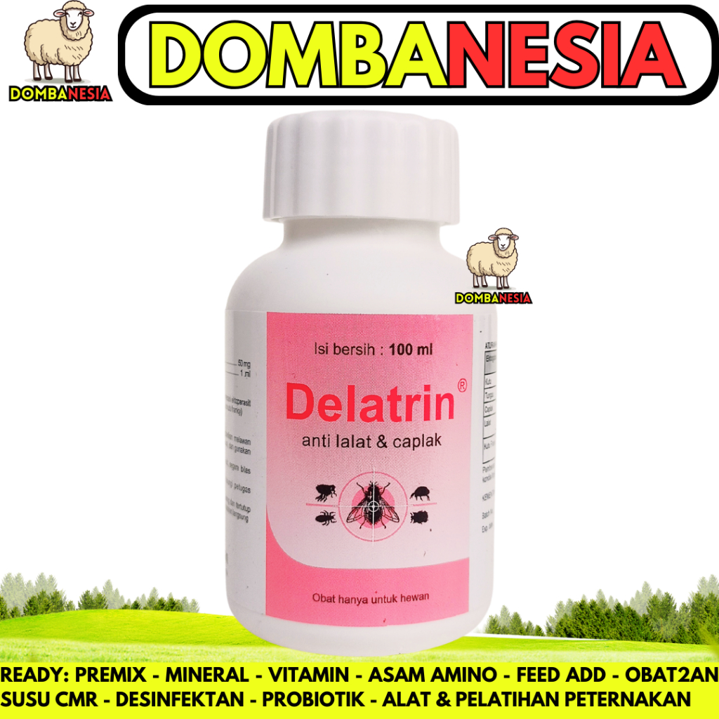 DELATRIN 100ml - Obat Anti Kutu Caplak Lalat dan tungau untuk Hewan Sapi Kambing Domba