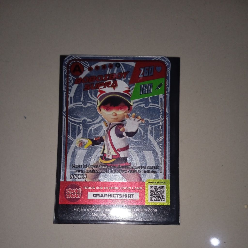 Kartu Choki-Choki Boboiboy Supra A Monsta Galaxy Card
