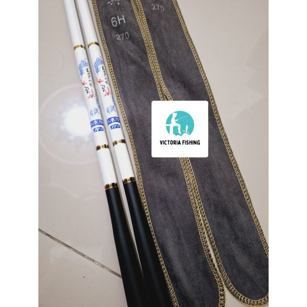 TEGEK BLUCK WHITE FISH CARBON UKURAN 270 KEMASAN BARU