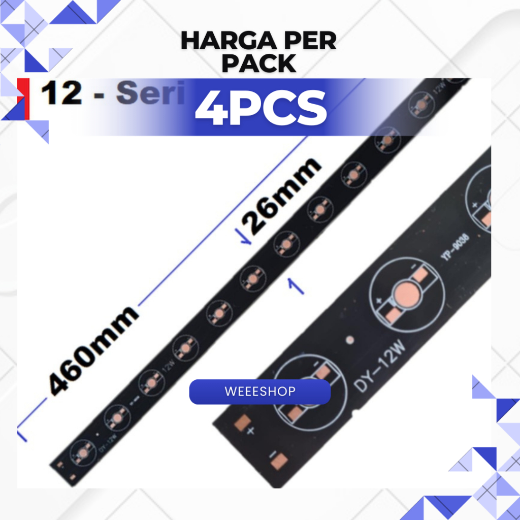 4PCS PCB Aluminium 460mm Lampu LED HPL Aquascape/Aquarium – 9W 12W 18W (9/12/18 LED)