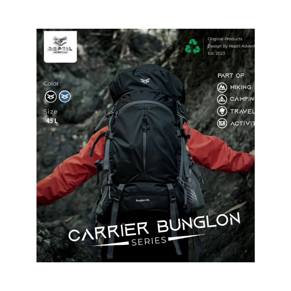 TAS GUNUNG/CARRIER 45L Reptil Adventure Bunglon Series - Reptil Bunglon