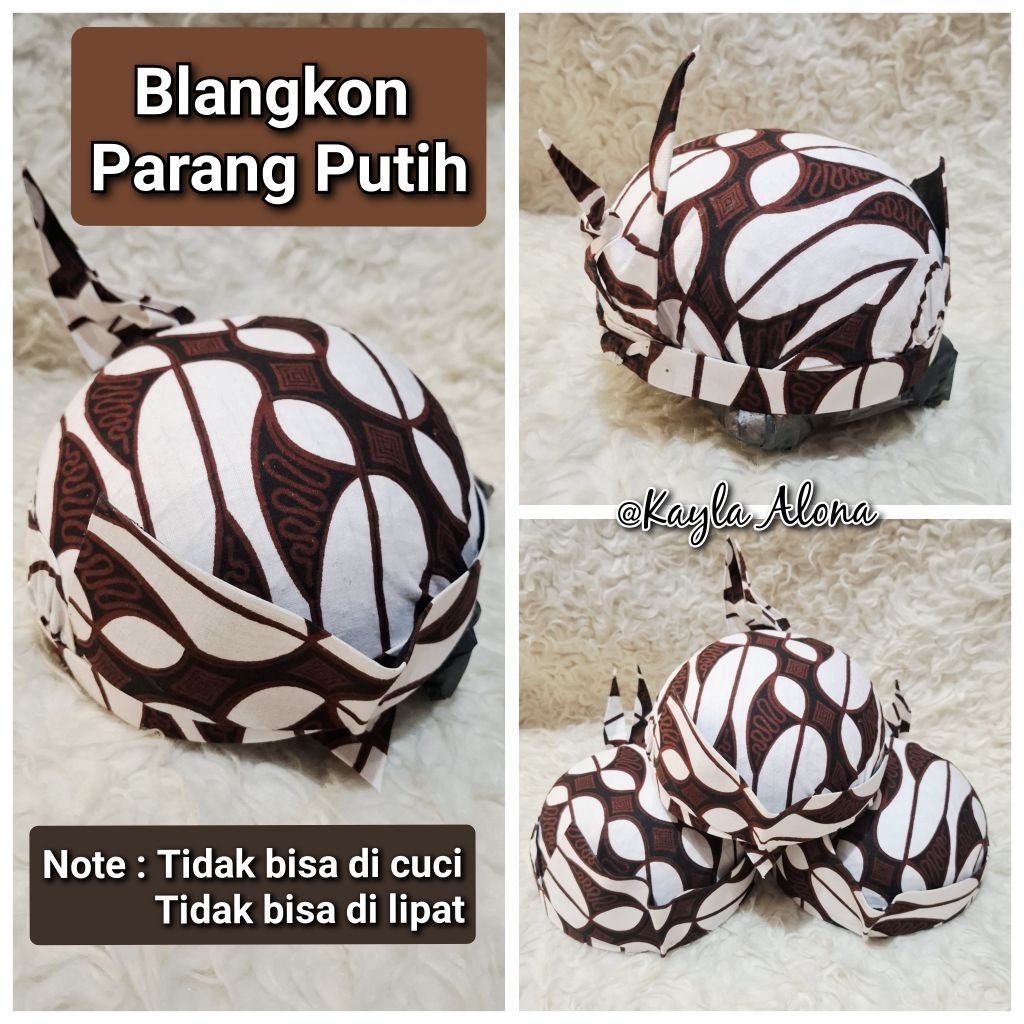 Blangkon Jawa Solo | Blangkon Parang Putih | Blangkon Anak | Blangkon Dewasa Motif Parang Putih