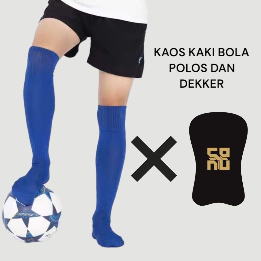 Paket Kaos Kaki Olahraga Bola Futsal Polos Double Karet Dan Dekker SAHARU Warna Random