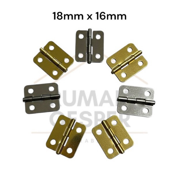 (PER PCS) ENGSEL BOX KECIL UKURAN 1.8 CM X 1.6 CM ENGSEL BOX KAYU MAHAR BOX EMAS GOLD SILVER NIKEL