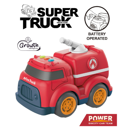 F/W Truck Set (Fire) W/Light,Music G-618-3BA