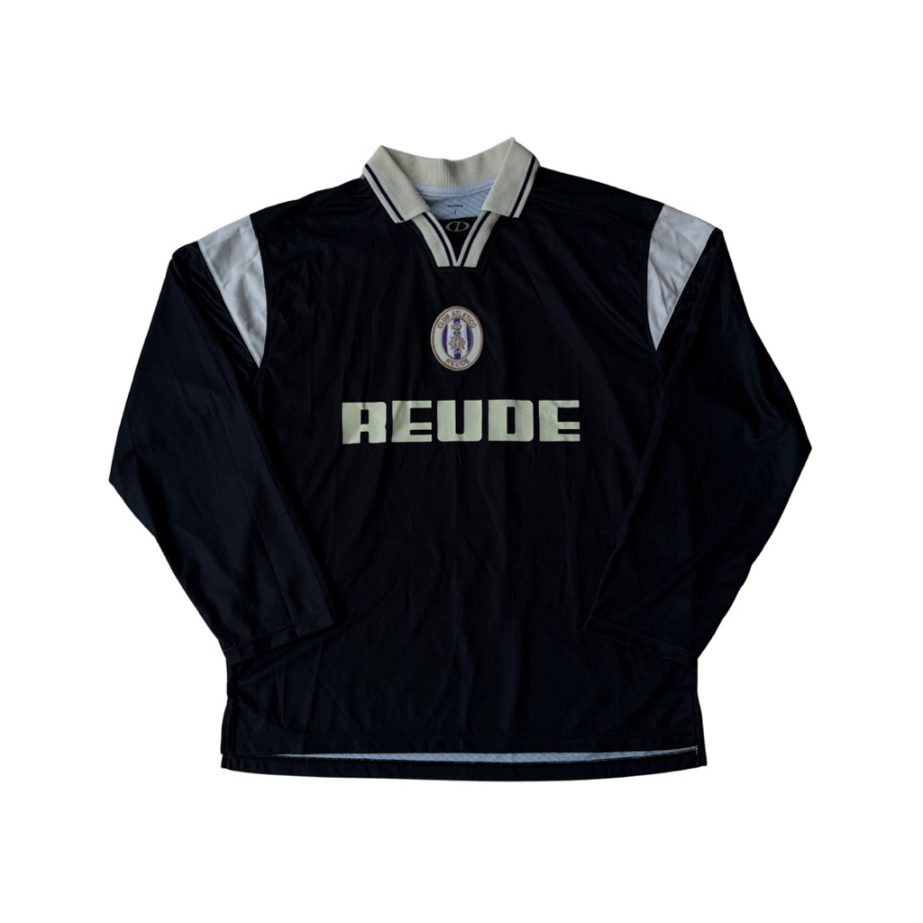 Reude Vintage Inspired Football Long Sleeve Jersey V1 Black Purple