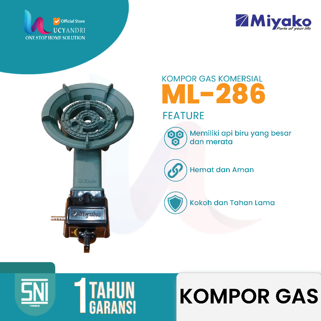 Miyako Kompor Gas Komersial ML-286 – Api Besar, Tahan Lama, Untuk Usaha
