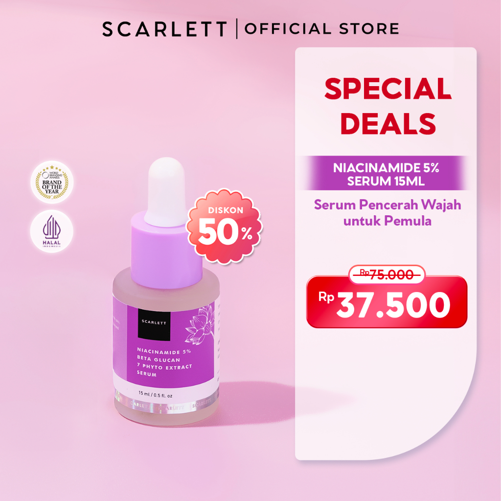 Scarlett Whitening Niacinamide 5% Beta Glucan 7 Phyto  Extract Serum