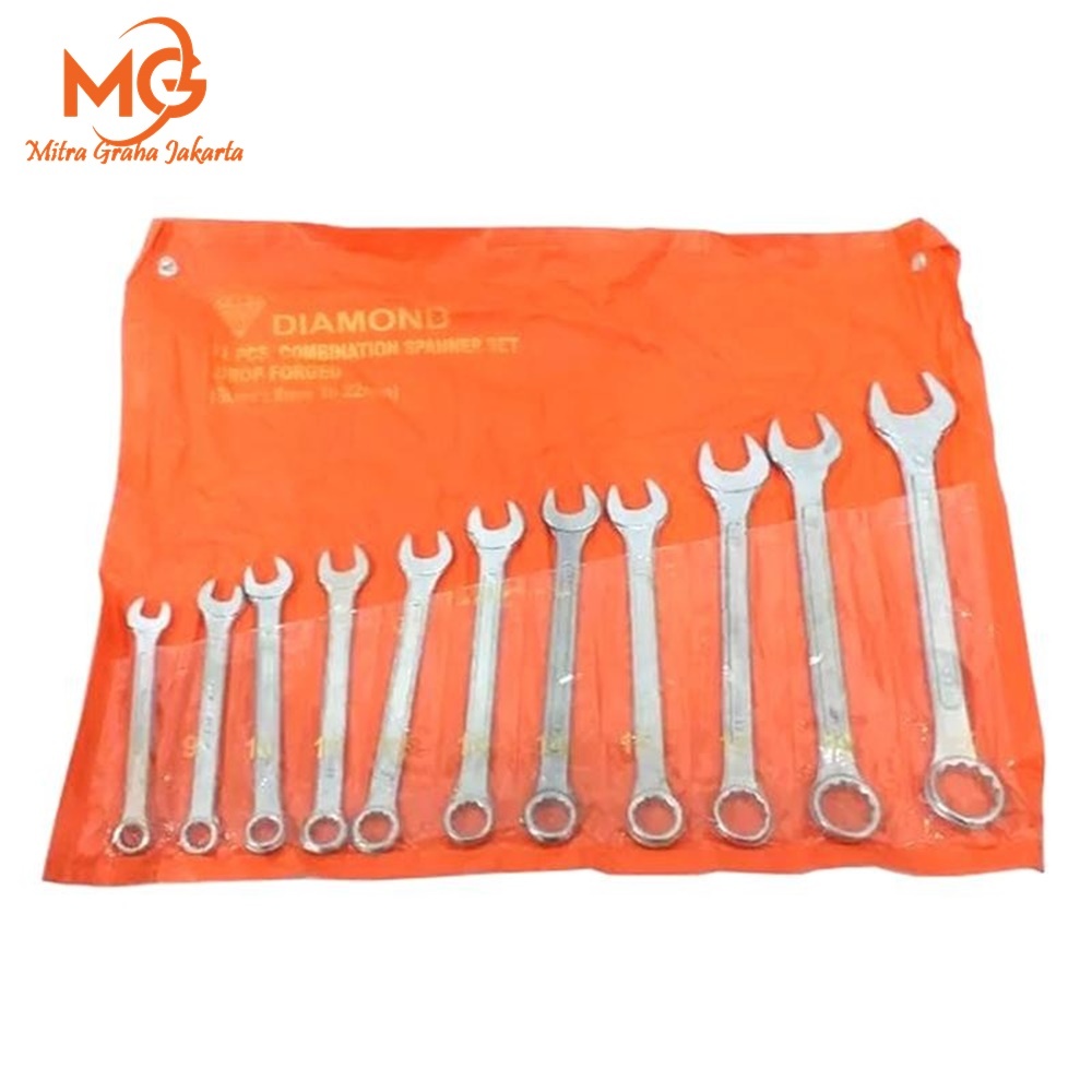 Kunci Ring Pas Diamond Set 11pcs 8-22 Lengkap Termurah MGJ