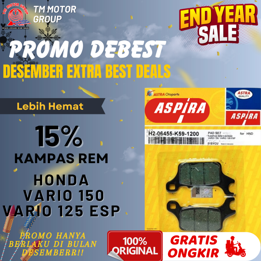 KAMPAS REM CAKRAM HONDA VARIO 150,VARIO 125 ESP ORIGINAL ASPIRA