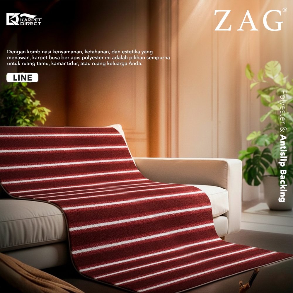 [Karpet Direct] Zag (Merah) 200x280 cm - Line