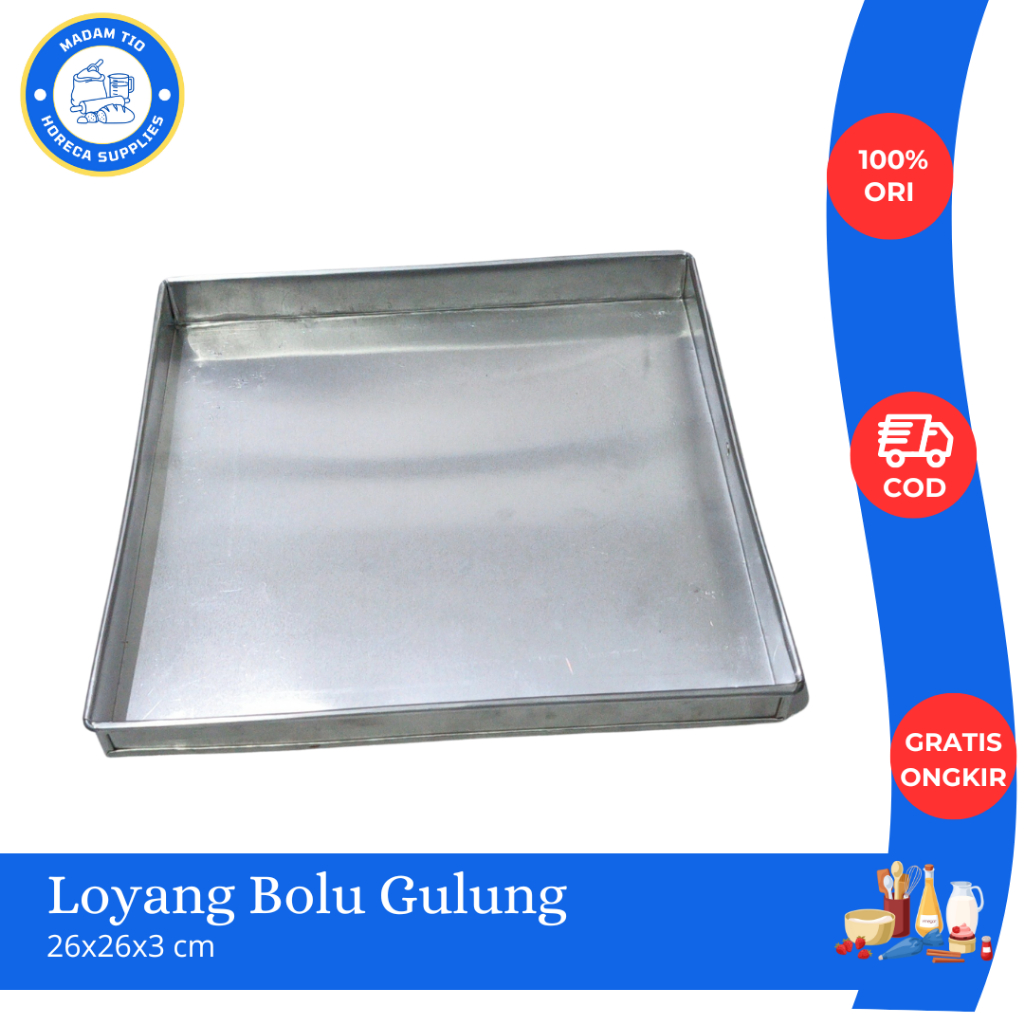 Loyang Bolu Gulung 26x26x3 cm 1pcs
