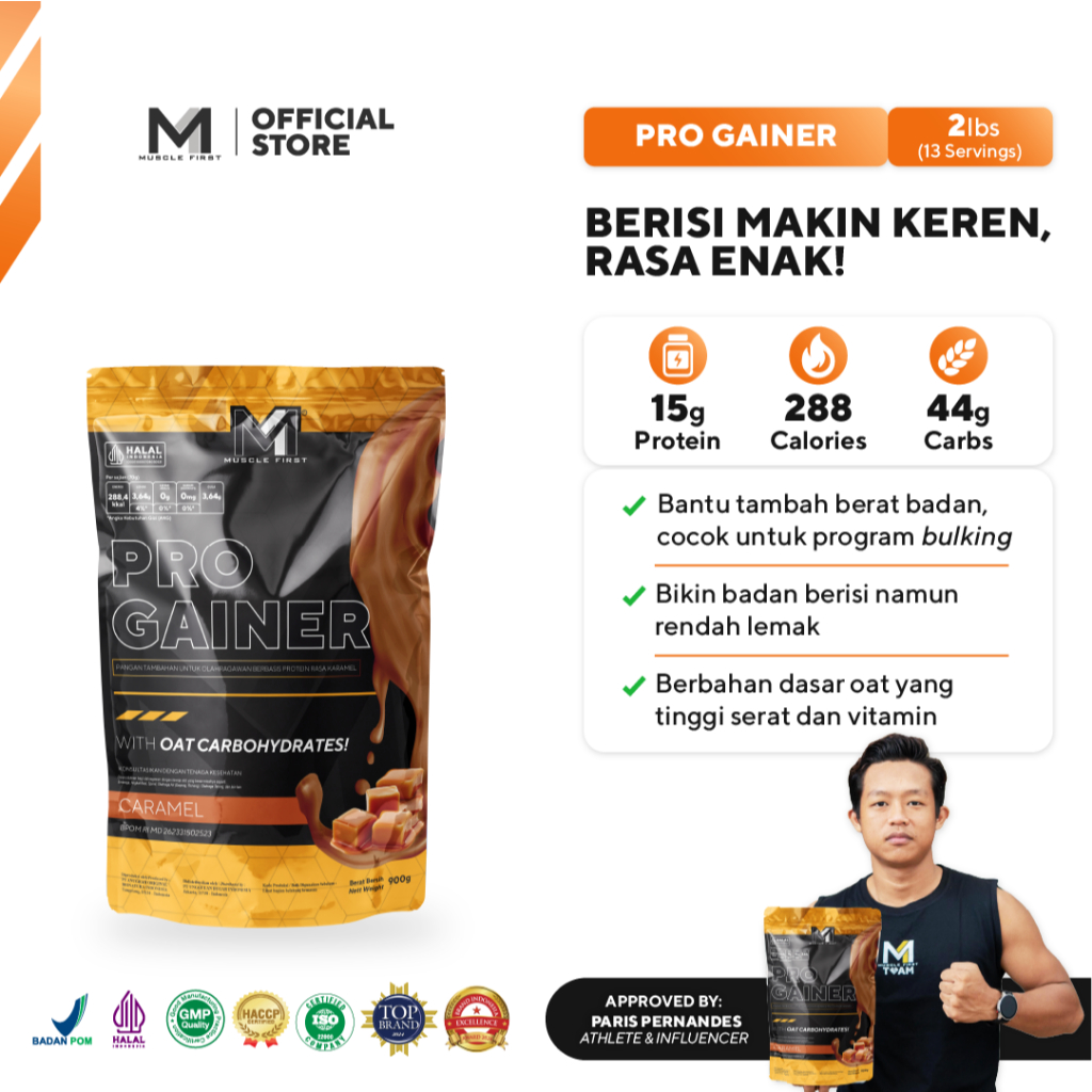 MUSCLE FIRST Pro Gainer 2lbs/900gr - Mass Gainer Penambah Berat Badan