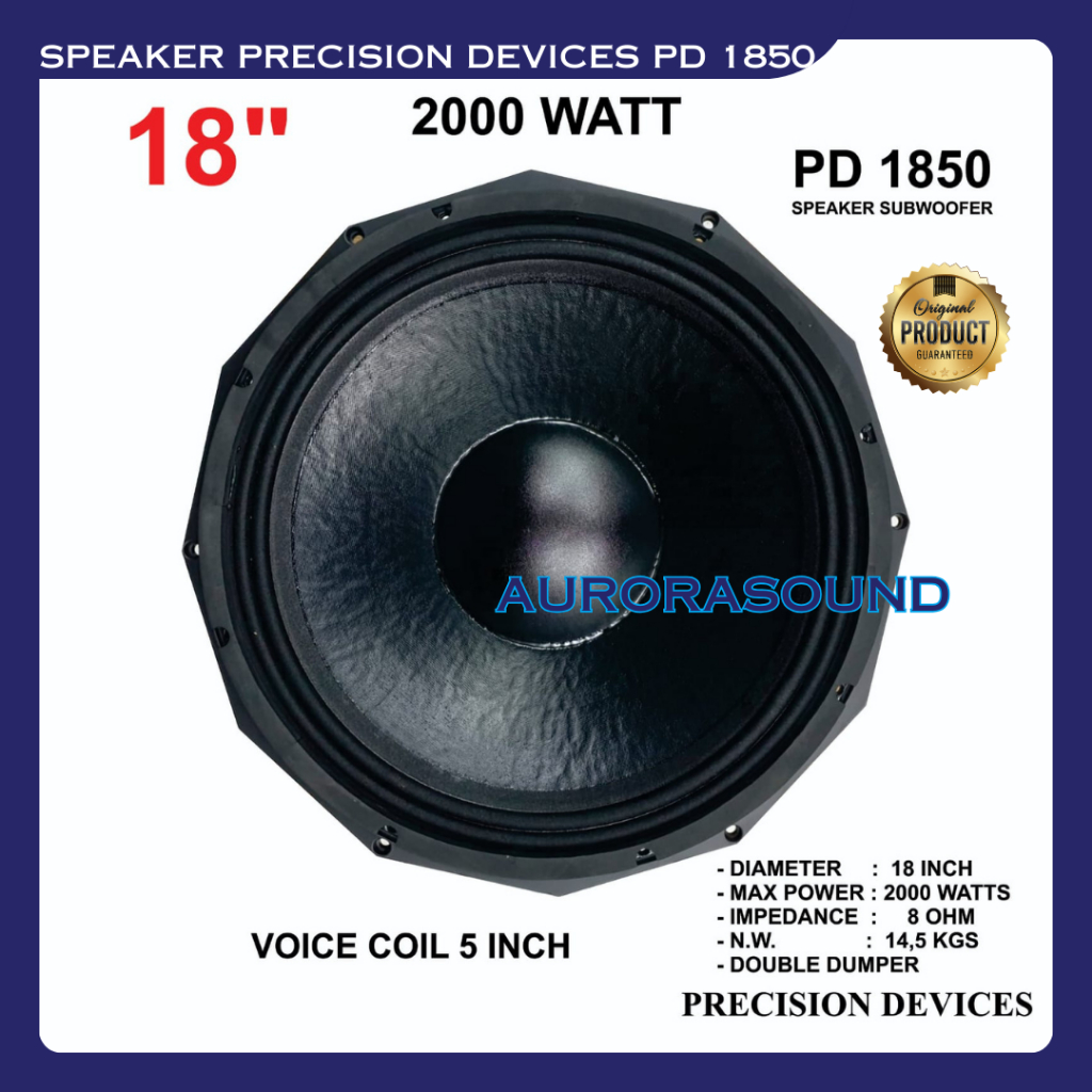 SPEAKER PRECISION DEVICES PD 1850 SPEAKER SUBWOOFER 18 INCH PD1850 SPEAKER KOMPONEN LOW