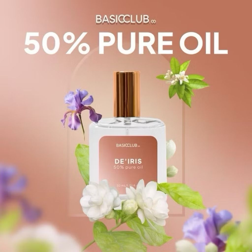 (NEW PACKAGING) PARFUME EDP BASICCLUB STRONGER 50% BIBIT MURNI NON ALKOHOL DE’IRIS