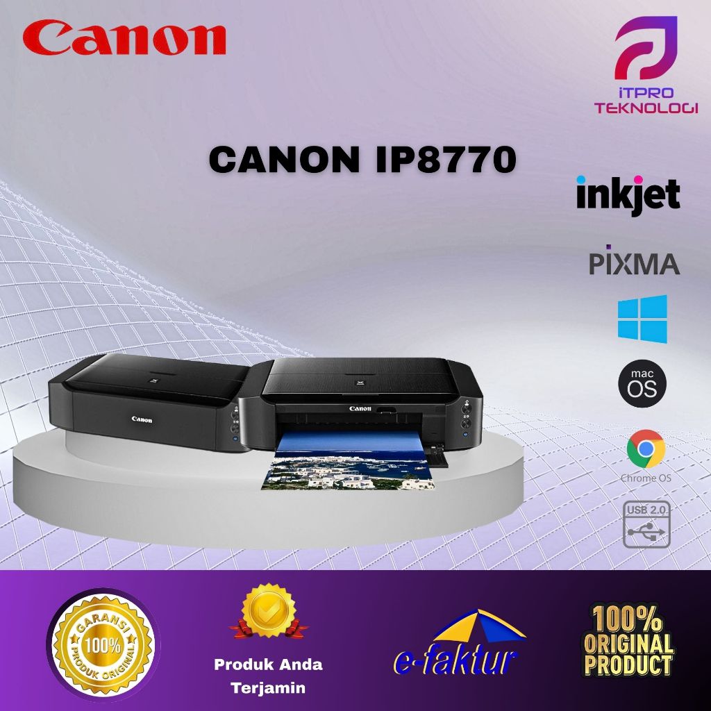 Printer Inkjet Canon Pixma IP8770 Single Printer A3/A3+Single Function