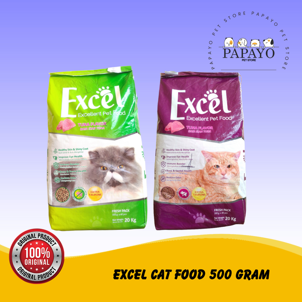 Makanan Kucing Excel Cat Tuna 500gr Makanan kucing excel 500gr / Makanan Kucing Excel Ikan / Makanan