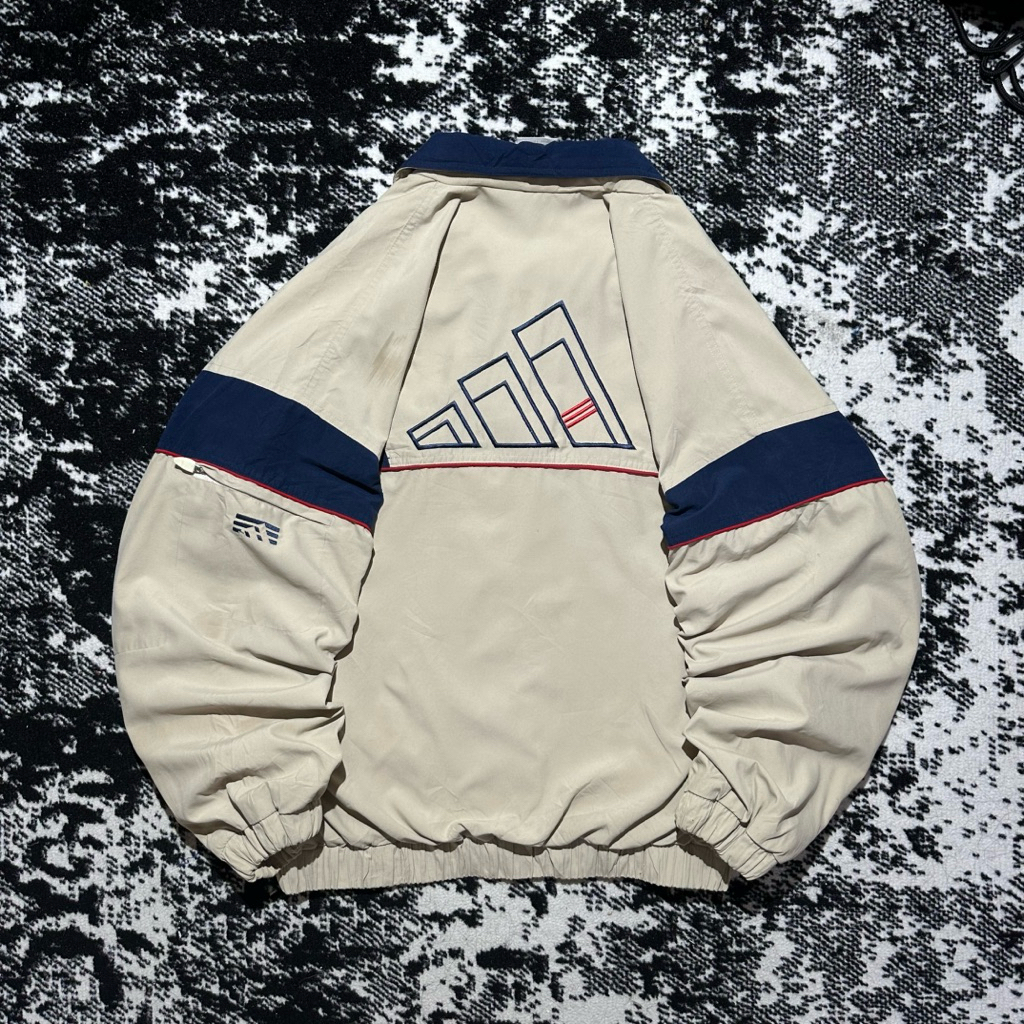 Windbreaker Adidas Big Logo Jacket Vintage Colourblock
