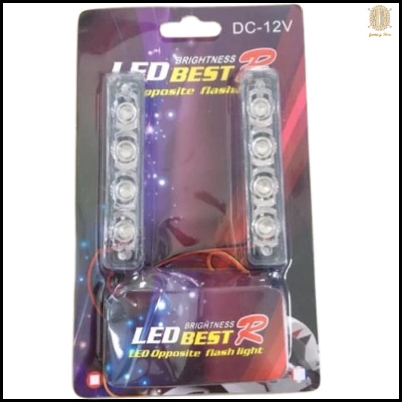 LAMPU TEMPEL 4 MATA DAN 6 MATA KEDIP 2 MODE DRL BLITZ KEDIP VARIASI MOTOR MOBIL