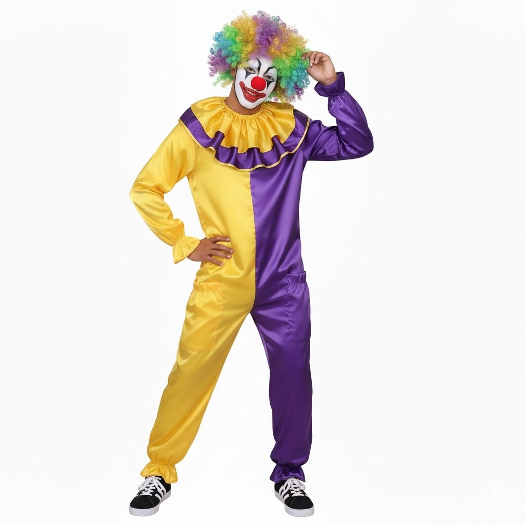 kostum badut topeng joker murah lengkap dengan wig dan topeng badut