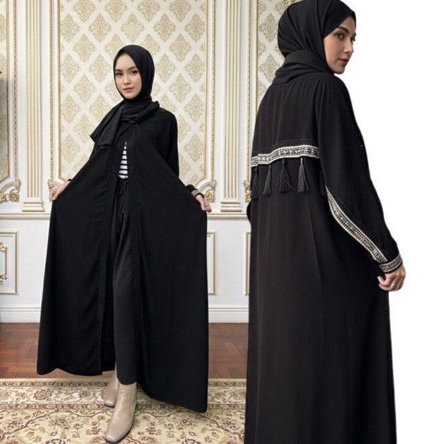 ABAYA KAFTAN TERBARU Gamis Abaya Basic Turki Hitam umroh Remaja Arab Saudi Kekinian