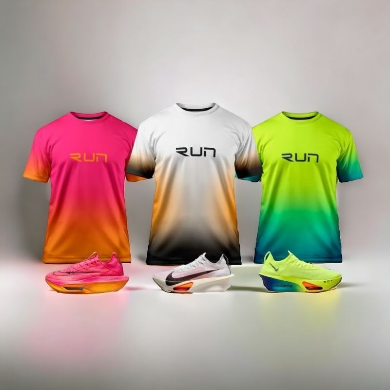 Jersey Runners Lari Two Tone Warna Gradasi Bahan Dry Fit Jersey Lari Unisex Jersey Runners Premium