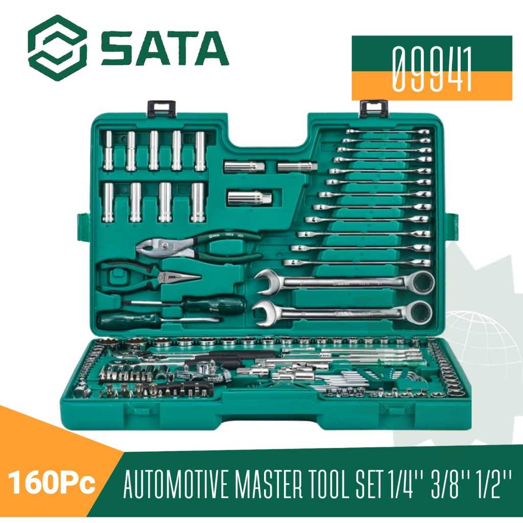 SATA 09941 Tool Kit Set Otomotif 160Pc. Automotive Master Tool Set Sata Tools