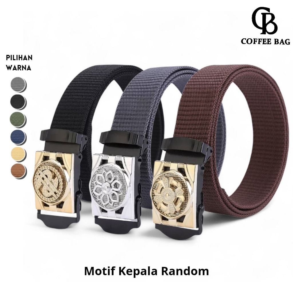 [CB] Sabuk Gesper Pria Model Tentara Webbing Belt Kanvas Premium Panjang 115 cm dengan Buckle Metal 