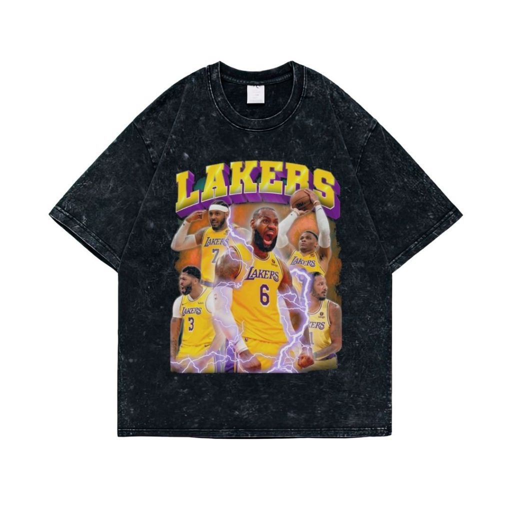 Kaos Oversize Lebron James | Stone Wash | Resmora | Vintage | Atasan | Lakers