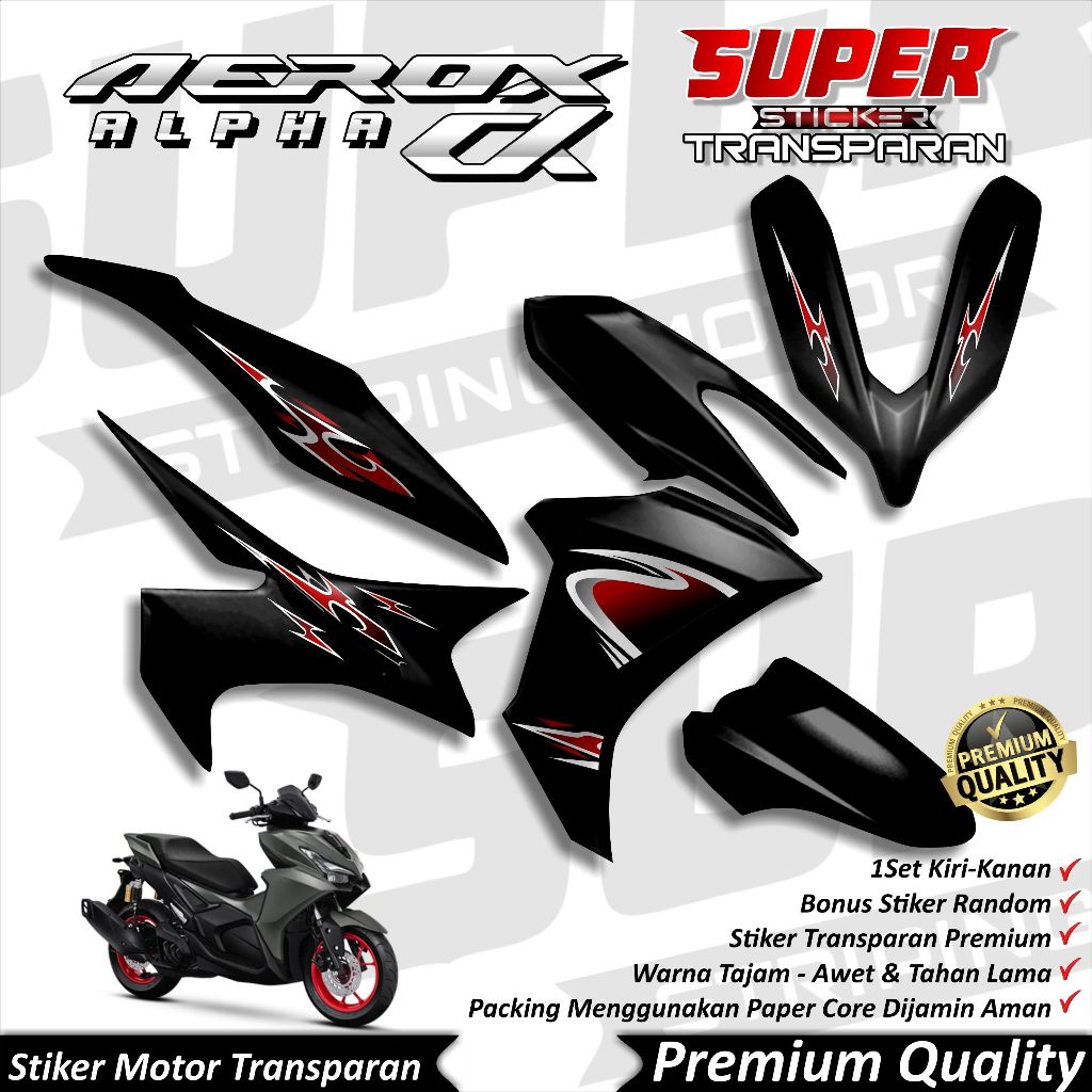 Stiker Aerox 155 NEW Transparan keren Striping Aerox ALPHA 155 New Stiker Transparan UV Aerox 155 NE