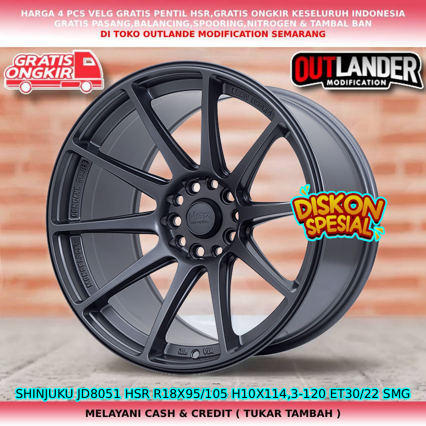 Velg ring18 lebar 95/105 untuk mobil Camry| Cedric| Elgrand| Juke| dll velg hsr shinjuku R18