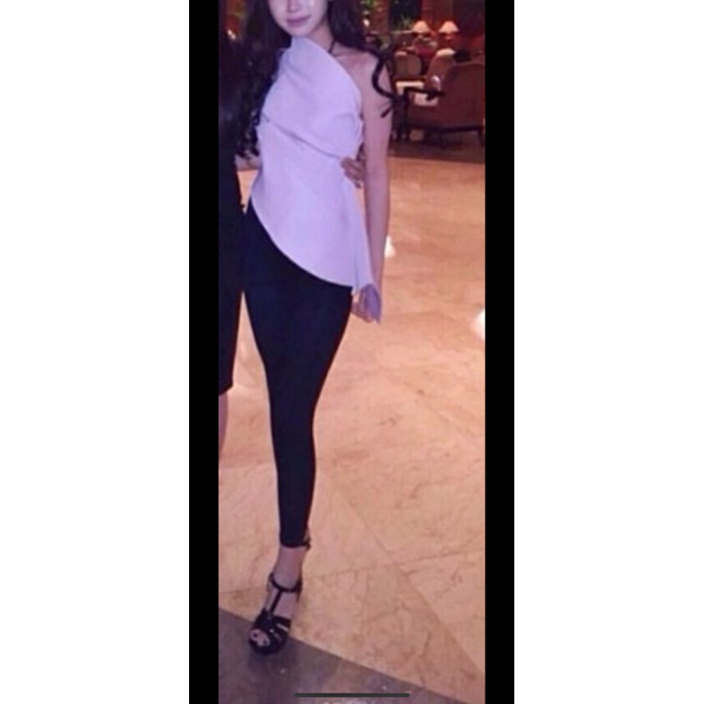 BABY BLUE ONE SHOULDER TOP - VIRGINIA CHOO