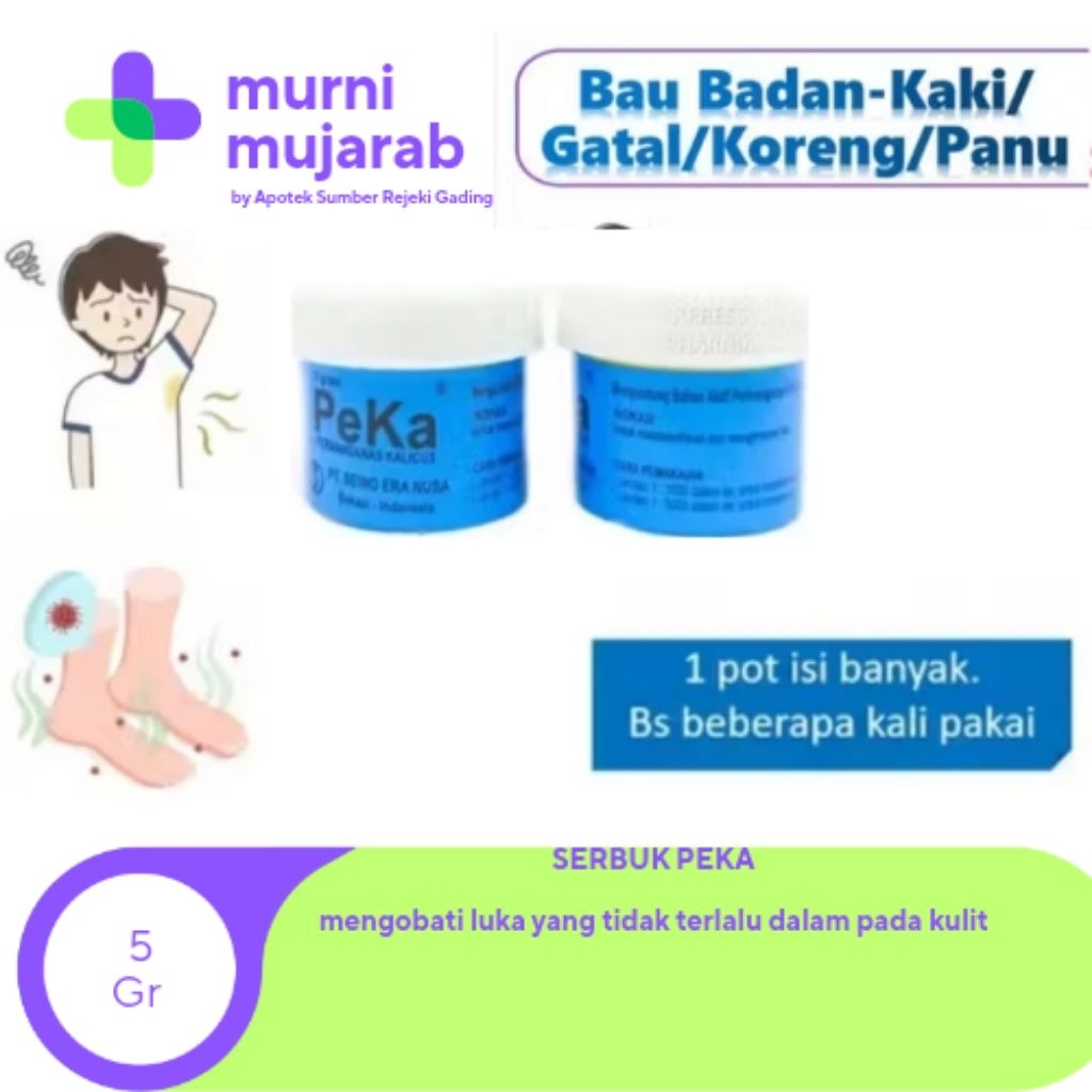 Serbuk PeKa Seino 5 gram - Bubuk PK Obat Kulit Jamur, Cacar, Kutu air