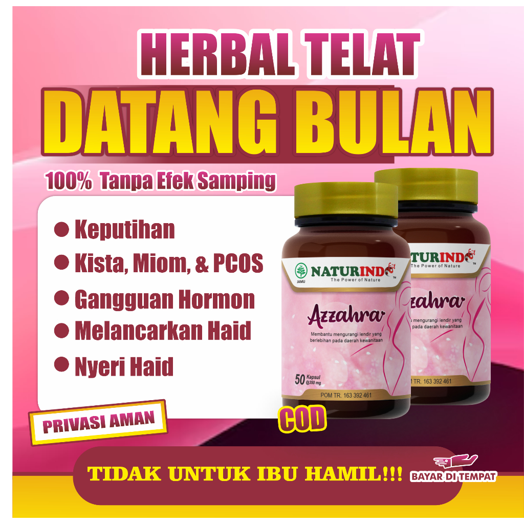 Obat Telat Dateng Bulan Pelancar Haid Tidak Teratur Nyeri Haid Menstruasi PCOS Telat Haid 2 3 Bulan
