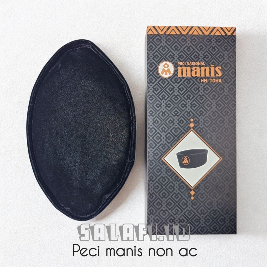 Manis Non AC Peci Songkok Hitam Polod Motif SM Kopiah Nasional Plat Kuning Tanpa Kertas