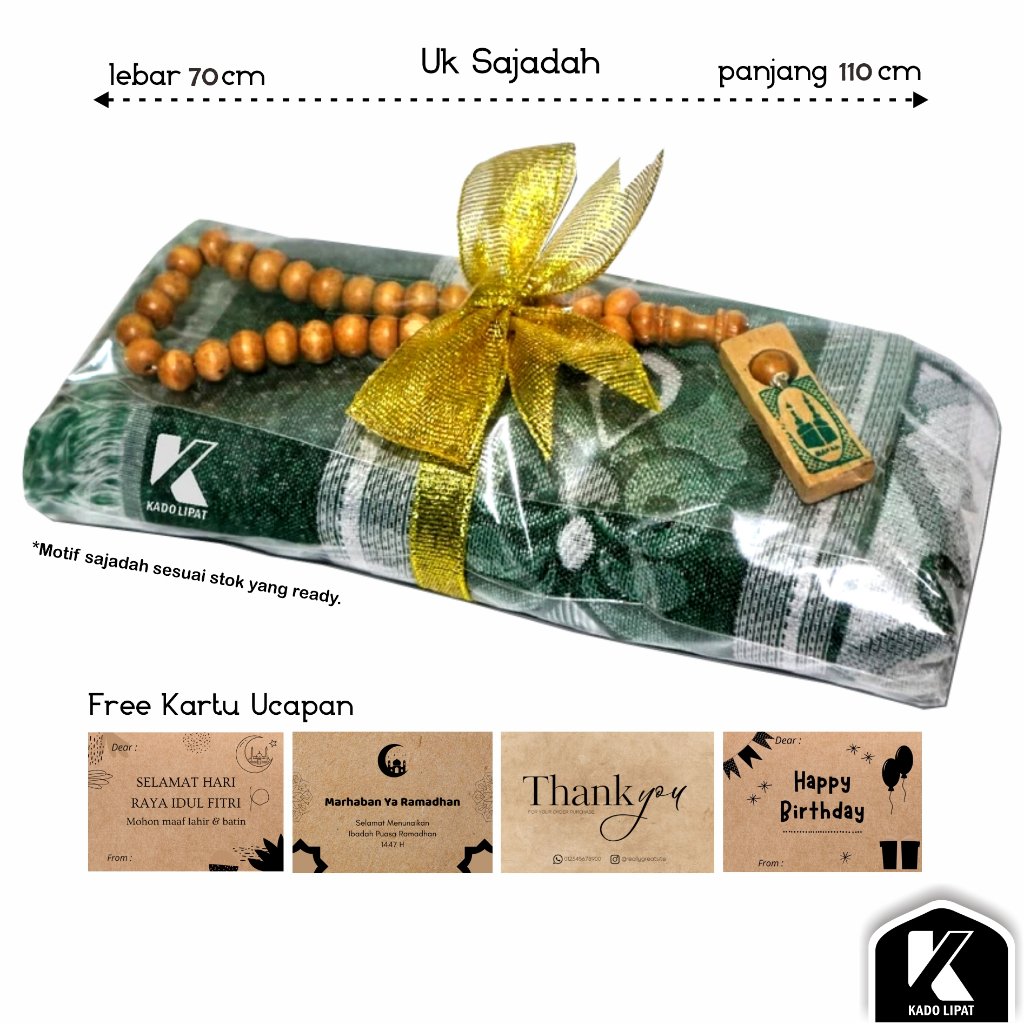 Sajadah Turki Ukuran Besar Dewasa Sajadah +Tasbih &Pita Souvenir Pernikahan / Tahlil