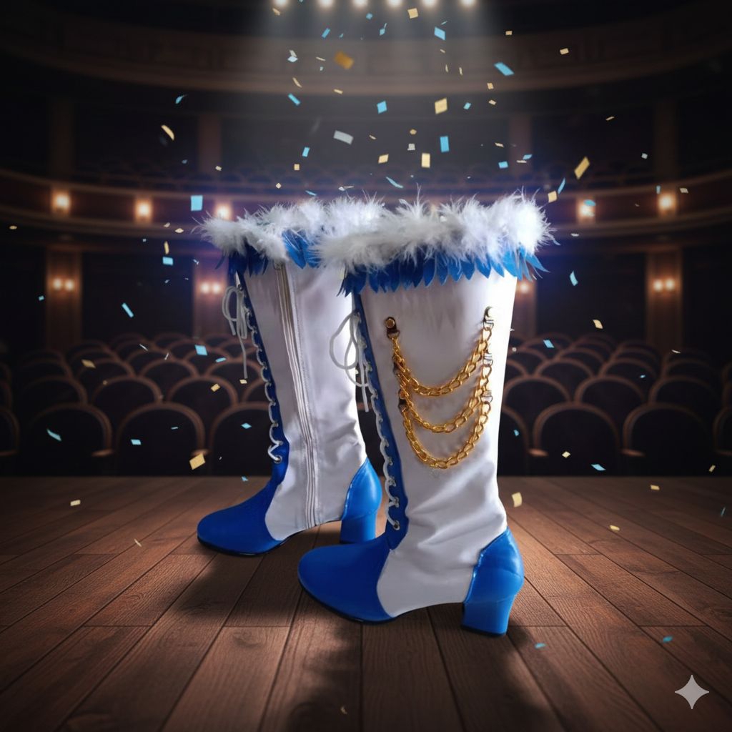 Sepatu mayoret putih biru