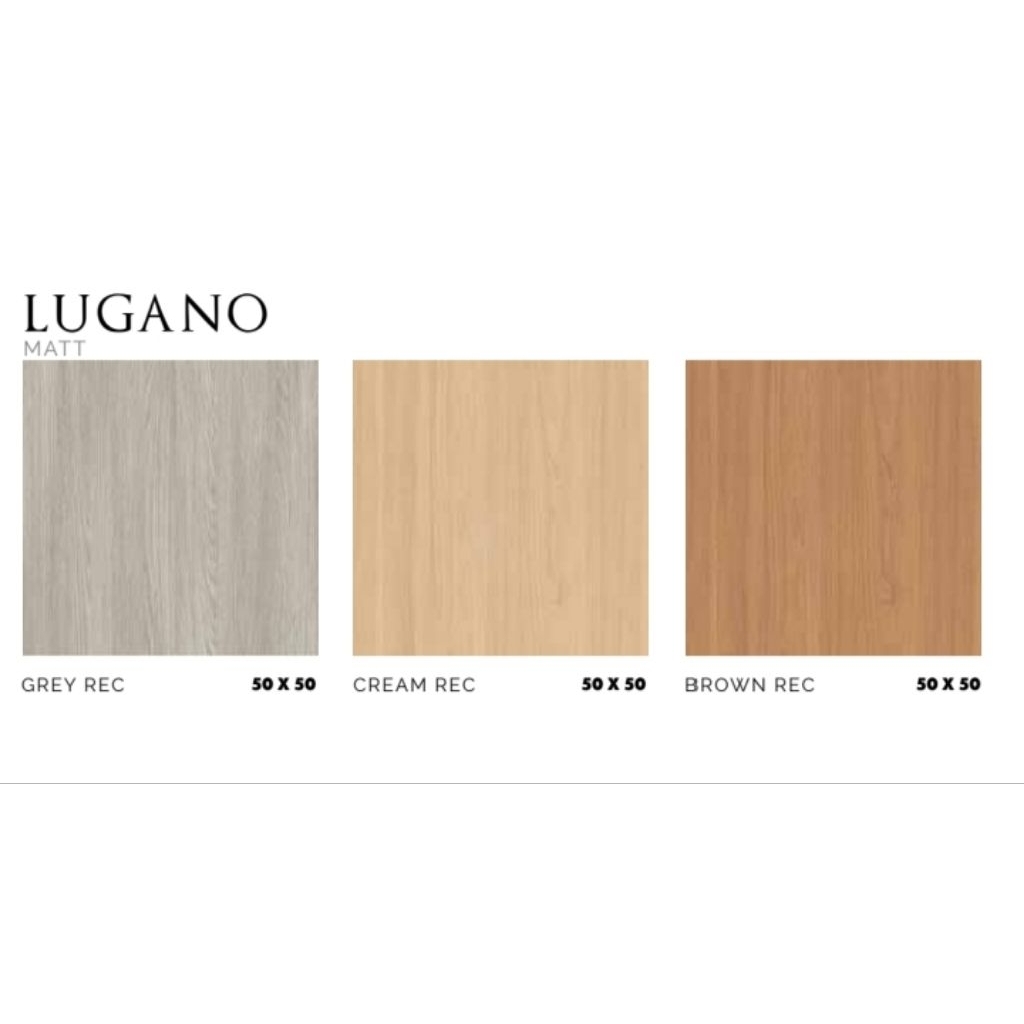KERAMIK MERK PLATINUM TIPE LUGANO GREY, CREAM, BROWN UKURAN 50X50 PERMUKAAN TEKSTUR MATT UNTUK LANTA