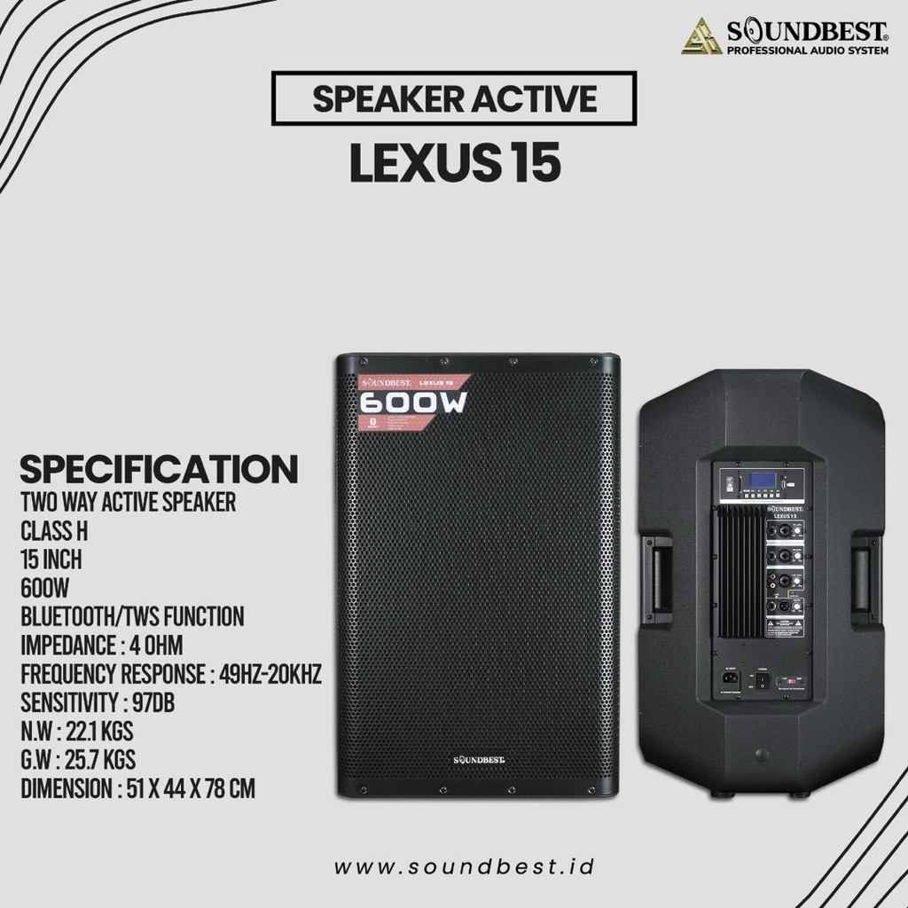 Speaker Aktif Soundbest Lexus 15 Original 15 inch SOUNDBEST LEXUS-15