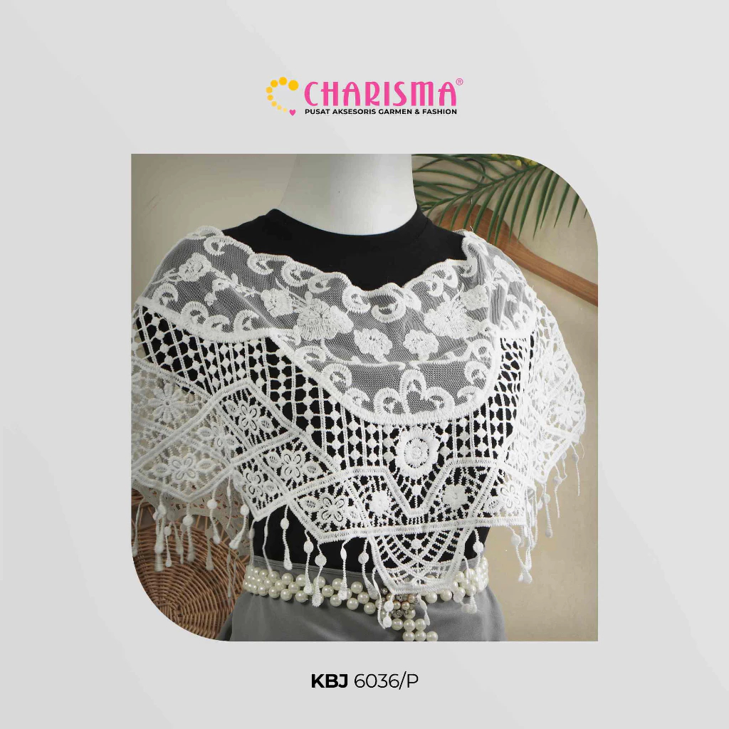 Charisma Rompi Rajut Putih KBJ 6036 - Rompi Crop Wanita / Outer Rajut Wanita