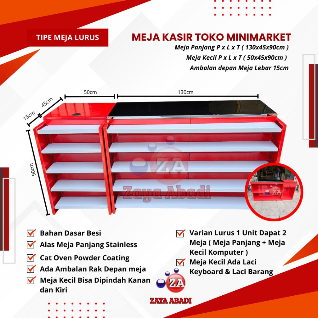 Meja Kasir Toko Minimarket Supermarket Display Ambalan Minimalis