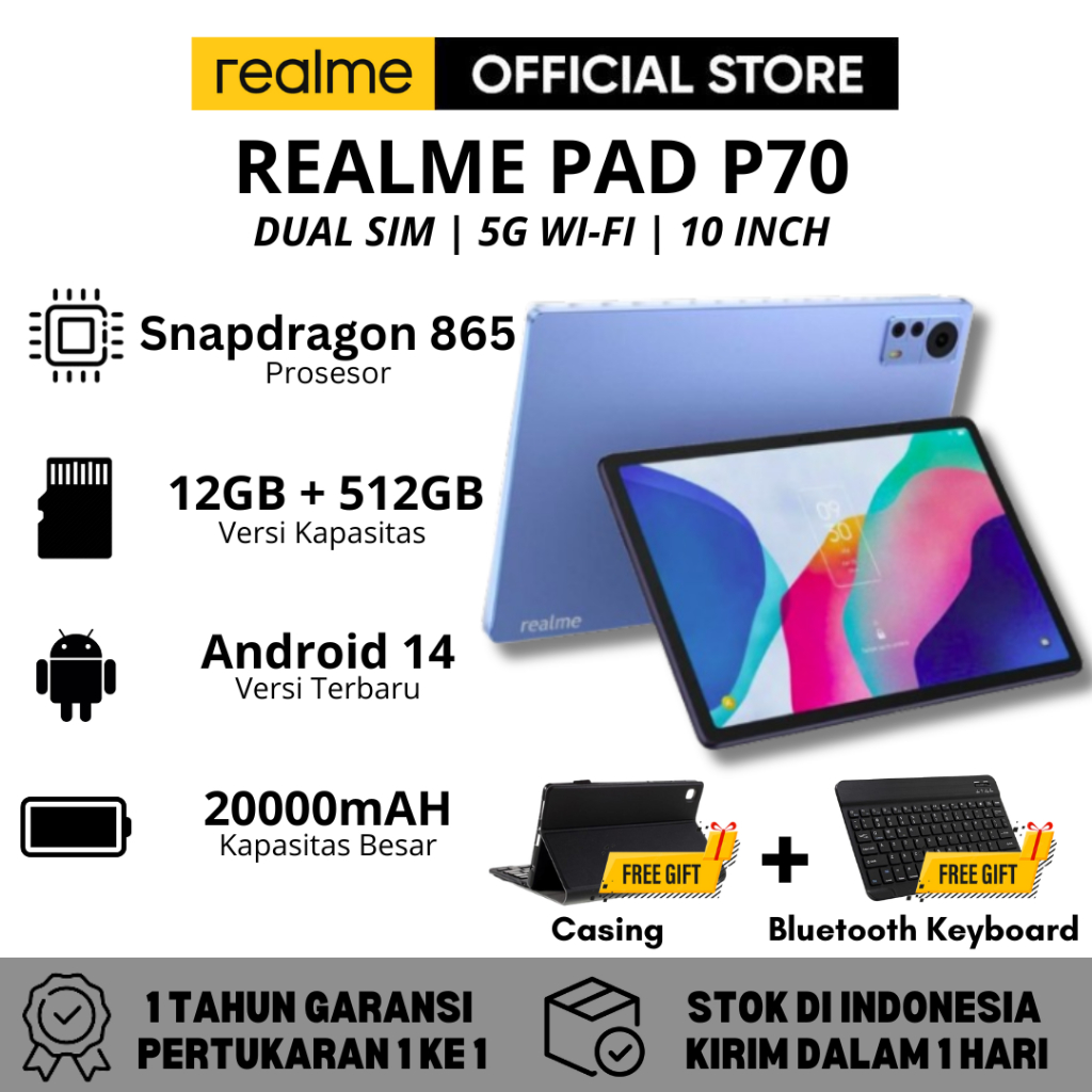Realme Pad X Lite (12GB/512GB) 6.9mm Ultra Thin Design* Tablet | 10.4" IPS LCD 90Hz Display | Mediat