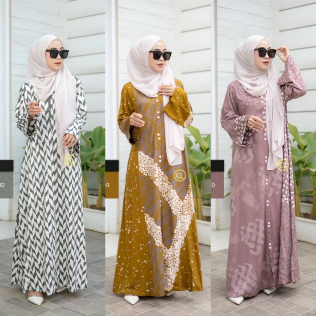 GAMIS ABAYA ELZHAF, GAMIS TWILL BATIK ELZHAF, GAMIS BATIK PEKALONGAN, BATIK ASLI PEKALONGAN, GAMIS T